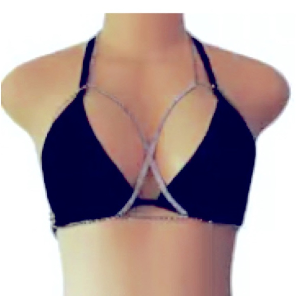 Body jewelry rhinestone chain